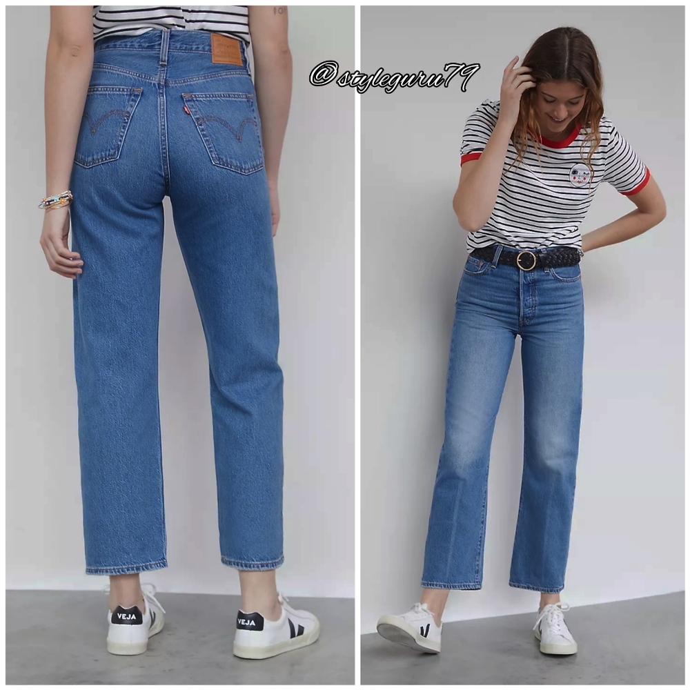 NWT, Anthropologie, Levi's Ribcage Ultra High-Rise Straight Ankle Jeans